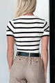 Daily Adoration Striped Crop Top (Cream/Black) - NanaMacs