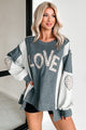 Those Are My Feelings Oversized Patchwork Top (Heather Grey) - NanaMacs