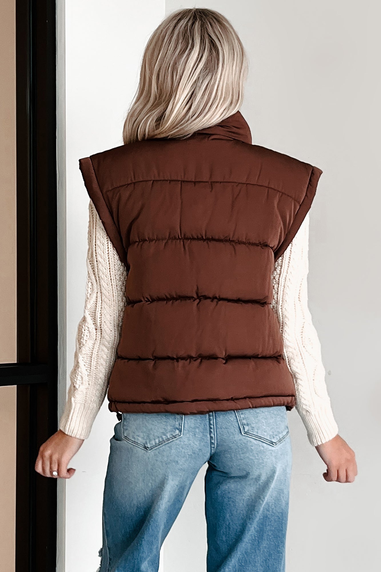 A Call From Fall Puffer Vest (Chocolate)