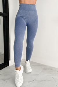 No Plans No Problems Seamless Leggings (Medium Denim) - NanaMacs