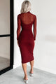 Loving Glances Mesh Midi Dress (Burgundy) - NanaMacs