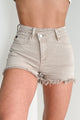 Sylvan High Rise 90's Crossover Kancan Denim Shorts (Tan)