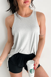 Fresh Air Clear Mind Cut-Out Active Tank (Light Grey) - NanaMacs