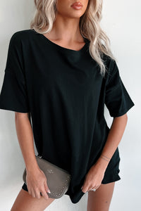 Oversized T-Shirt Dress (Black) - NanaMacs