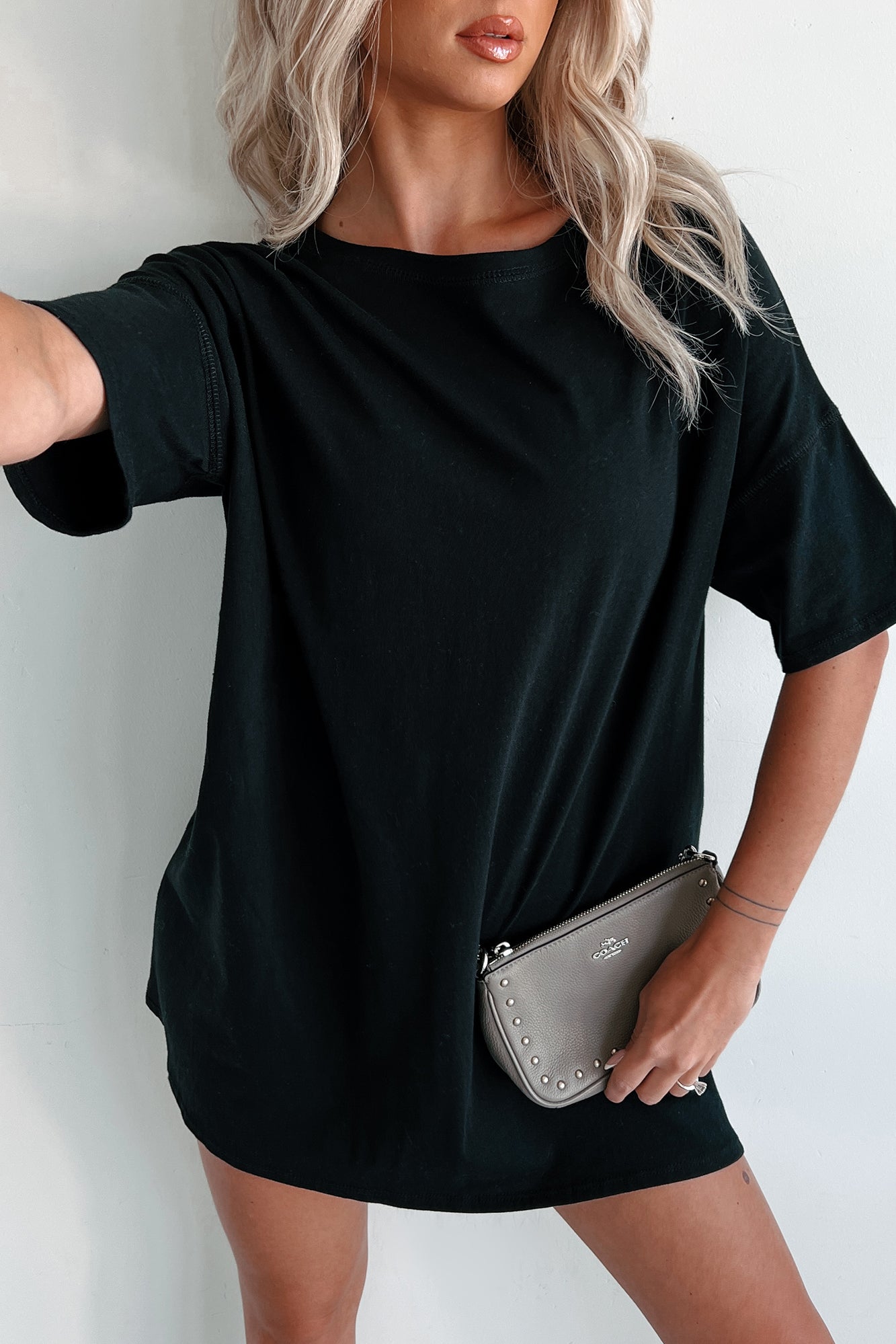 Oversized T-Shirt Dress (Black) - NanaMacs