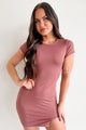 Calling Again Short Sleeve Mini Dress (Mauve)