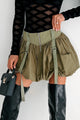 Rebel By Choice Strap Detail Bubble Skirt (Olive) - NanaMacs