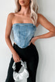 Brooklyn Baddie Denim Tube Top (Blue) - NanaMacs