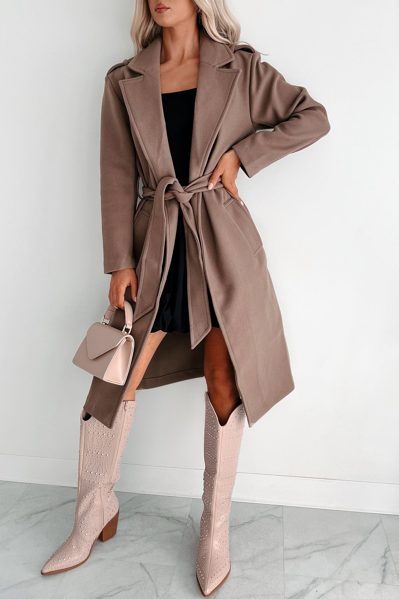 Crowley Belted Trench Coat (Cocoa) - Ships by 10/17 - NanaMacs