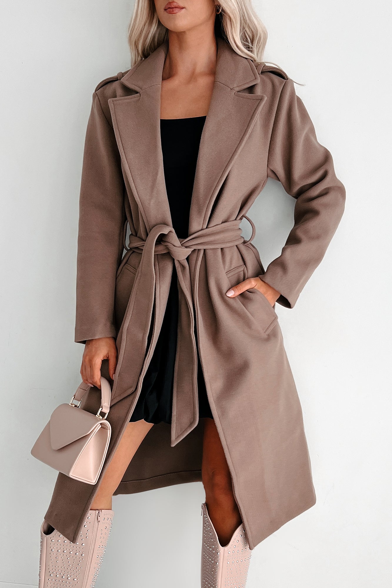 Crowley Belted Trench Coat (Cocoa) - Ships by 10/17 - NanaMacs