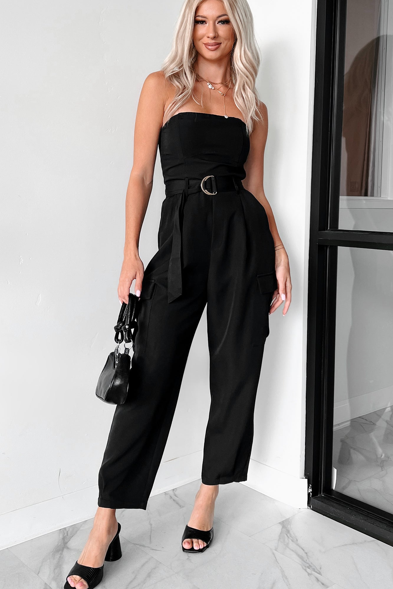 Belted cargo jumpsuit online