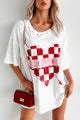 Unexpected Feelings Checker Heart Graphic Tee (Ivory) - NanaMacs