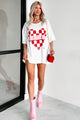 Unexpected Feelings Checker Heart Graphic Tee (Ivory) - NanaMacs