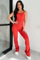 Can You Dig It Sleeveless Bodycon Jumpsuit (Red) - NanaMacs