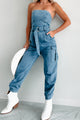 Ignite Your Passion Denim Cargo Jumpsuit (Denim) - NanaMacs