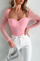 Should've Known Better Padded Mesh Bodysuit (Pink) - NanaMacs