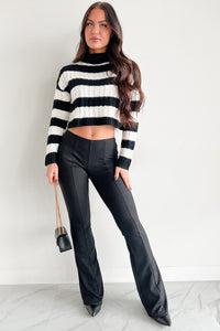 Take Me Home Ribbed Flare Pants (Black) - NanaMacs