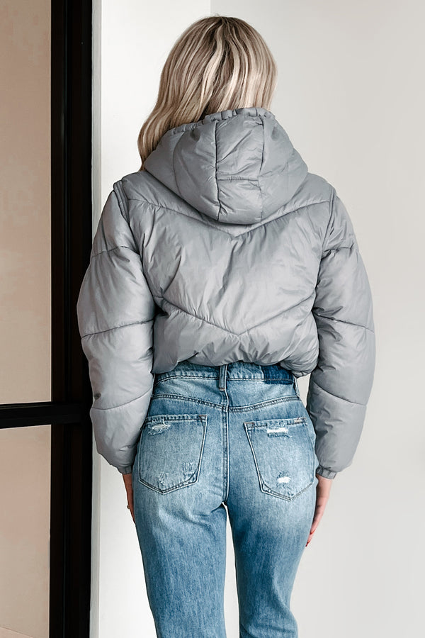 Frozen Solid Convertible Puffer Jacket (Grey) - NanaMacs