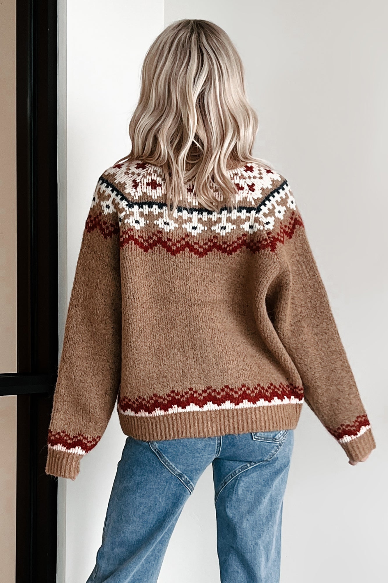 Bavarian Beauty Fair Isle Cardigan (Brown Combo) - NanaMacs