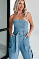 Ignite Your Passion Denim Cargo Jumpsuit (Denim) - NanaMacs