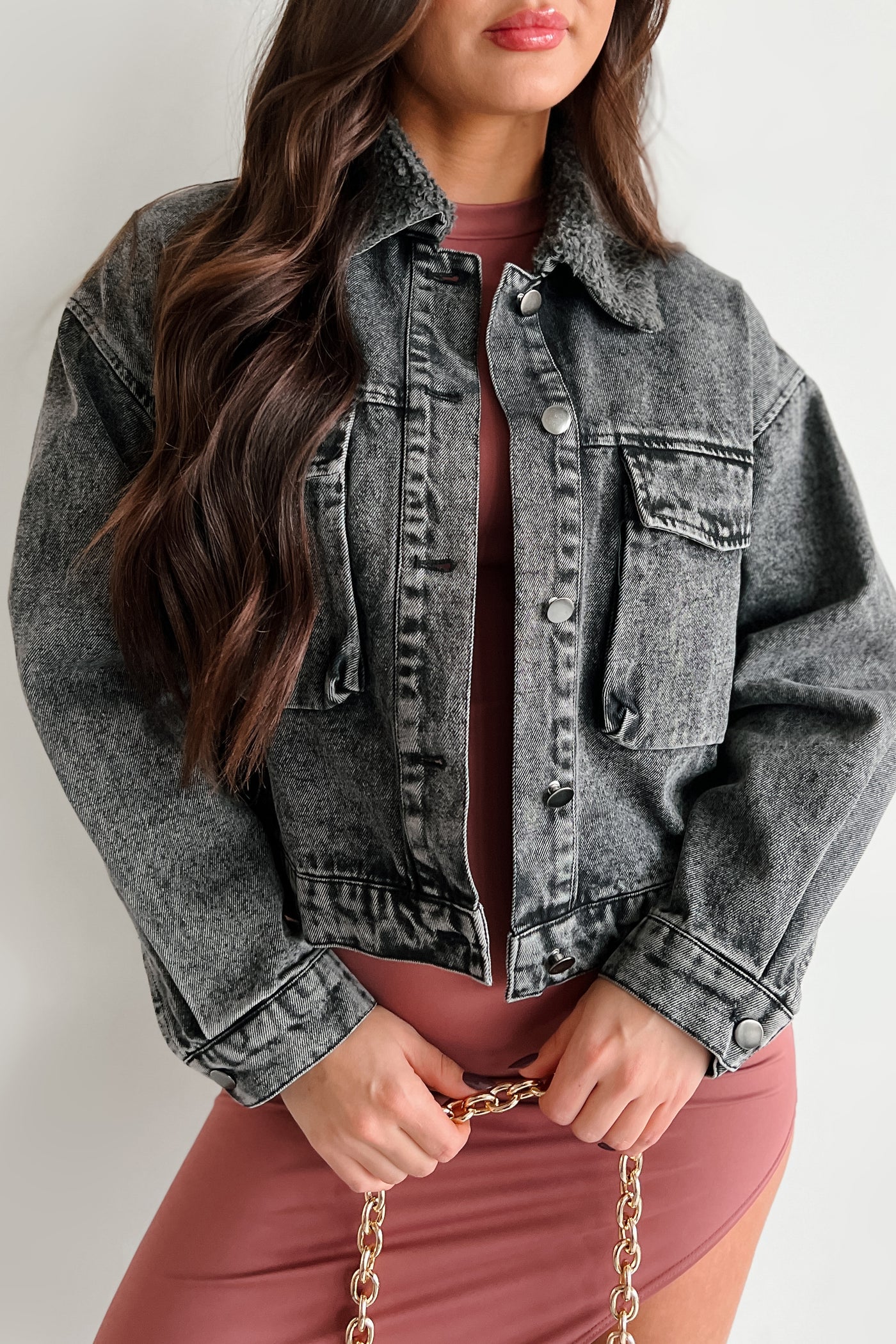 Merritt Washed Denim Jacket (Black) - NanaMacs