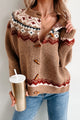 Bavarian Beauty Fair Isle Cardigan (Brown Combo)