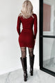 That's Fine By Me Long Sleeve Polo Sweater Dress (Wine) - NanaMacs