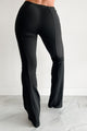 Take Me Home Ribbed Flare Pants (Black)