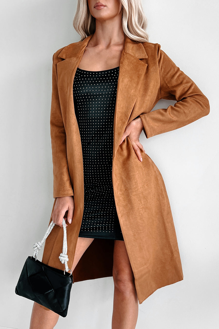 Season Of Warmth Faux Suede Trench Coat (Camel) - NanaMacs