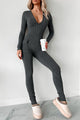 Beautiful Curves Ribbed Cut-Out Back Jumpsuit (Black) - NanaMacs