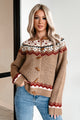 Bavarian Beauty Fair Isle Cardigan (Brown Combo)