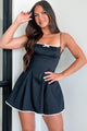 Sweetest Touch Contrast Trim A-Line Mini Dress (Black) - NanaMacs