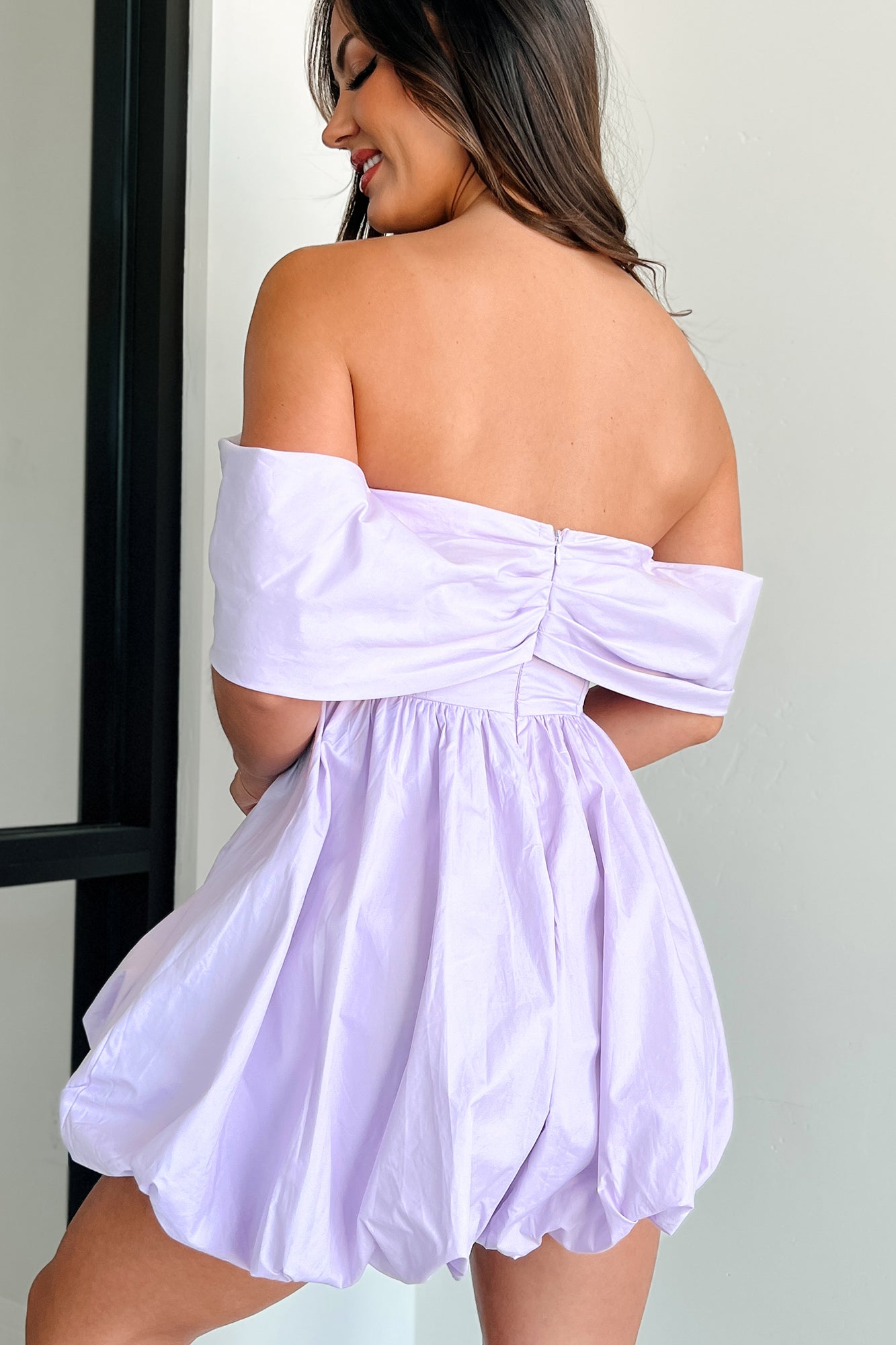 Major Charisma Bubble Hem Mini Dress (Lavender) - NanaMacs