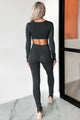 Beautiful Curves Ribbed Cut-Out Back Jumpsuit (Black) - NanaMacs