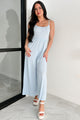 Light As Air Ribbed Wide Leg Jumpsuit (Ice Blue)