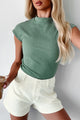 Savoring Simplicity High Neck Crop Top (Sage) - NanaMacs