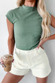 Savoring Simplicity High Neck Crop Top (Sage) - NanaMacs