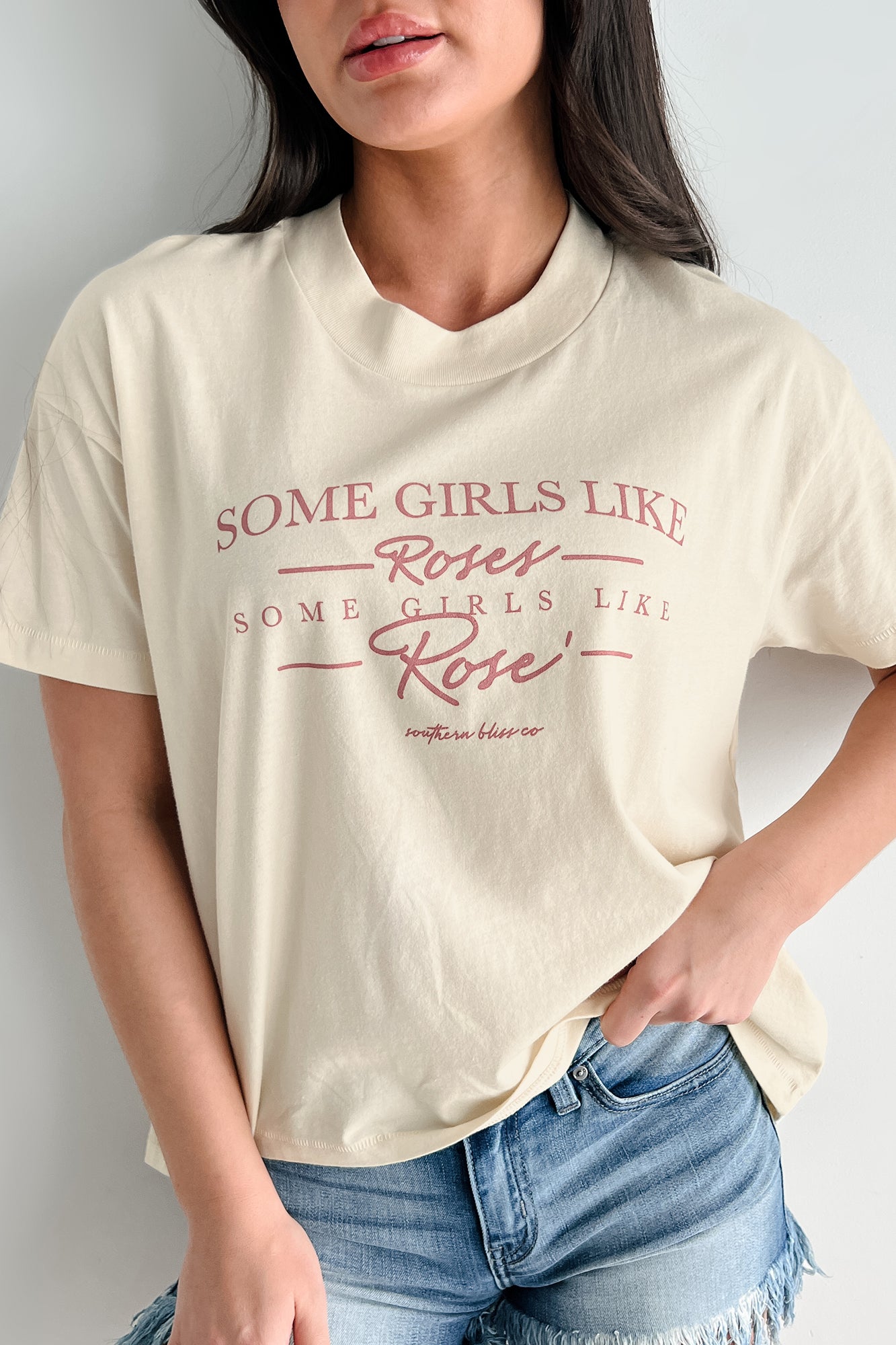 "Some Girls Like Roses" Graphic T-Shirt (Sand) - NanaMacs