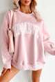 Romantic Ideals Embroidered Lace Graphic Sweatshirt (Light Pink) - NanaMacs