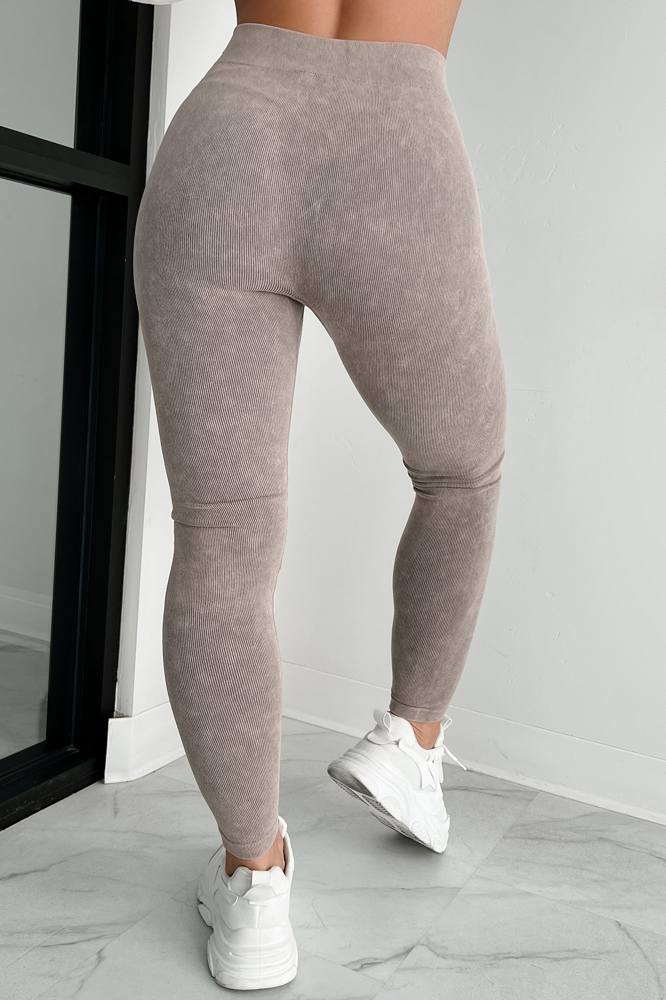 No Rush Washed Seamless Leggings (Peach Charcoal) - NanaMacs