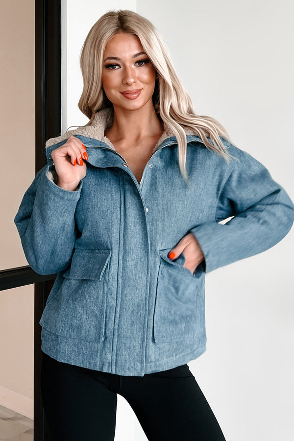 Taylee Fleece Lined Denim Jacket (Denim Blue) - NanaMacs