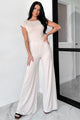 Staying Out Later Twist-Back Jumpsuit (Oyster) - NanaMacs