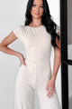 Staying Out Later Twist-Back Jumpsuit (Oyster) - NanaMacs
