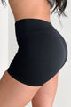 Just Vibing Ribbed Spandex Shorts (Black)