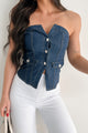 Radiate Strength Strapless Denim Top (Dark) - NanaMacs