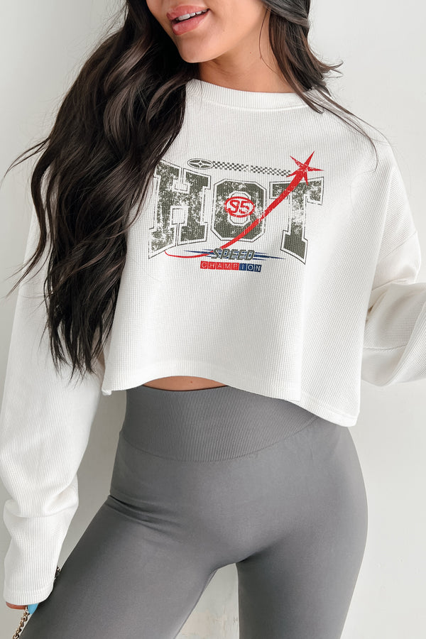 "Hot Speed Champion" Thermal Graphic Top (Ivory)