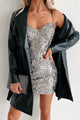 Dazzling Delight Sequin Mini Dress (Silver)