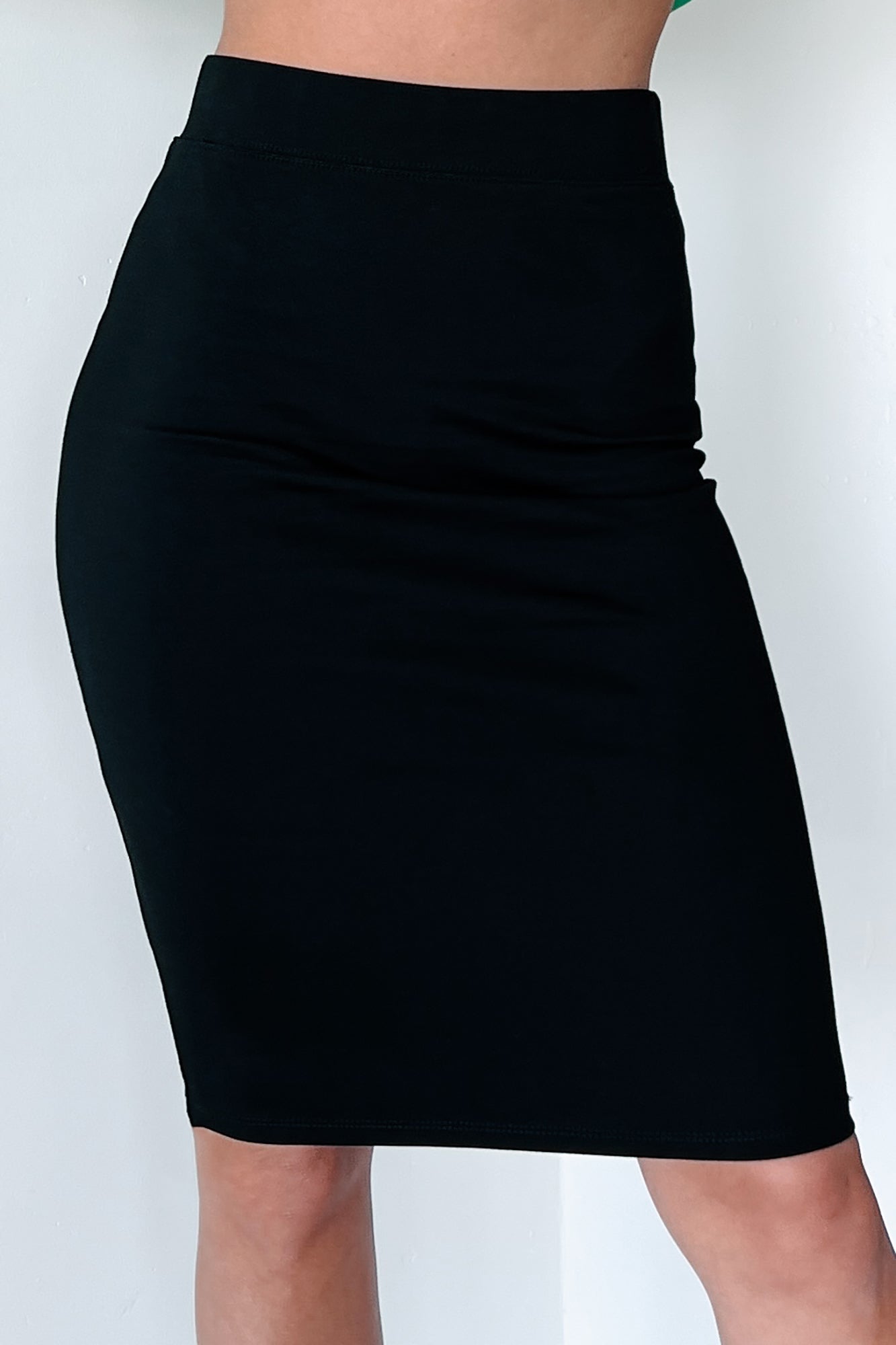 Ambitious Intentions Midi Pencil Skirt (Black) - NanaMacs
