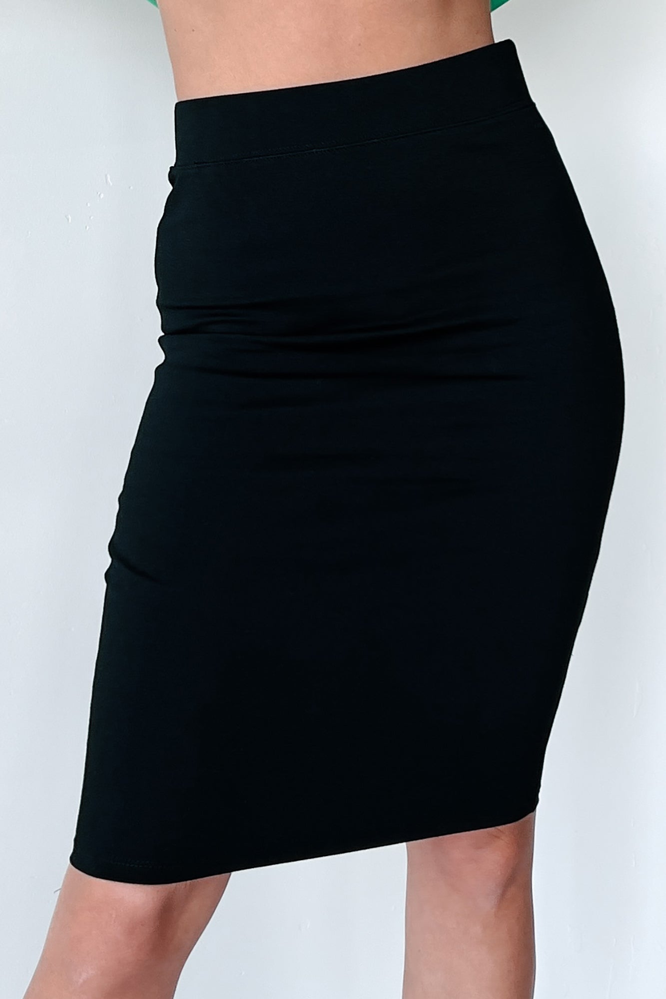 Ambitious Intentions Midi Pencil Skirt (Black) - NanaMacs