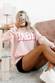 "Babe" Acid Wash Graphic Sweatshirt (Washed Pink) - NanaMacs